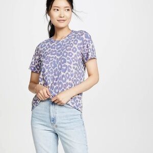 Anthropologie X Sol Angeles Wide Hem Crew Tee in Leopard sz S